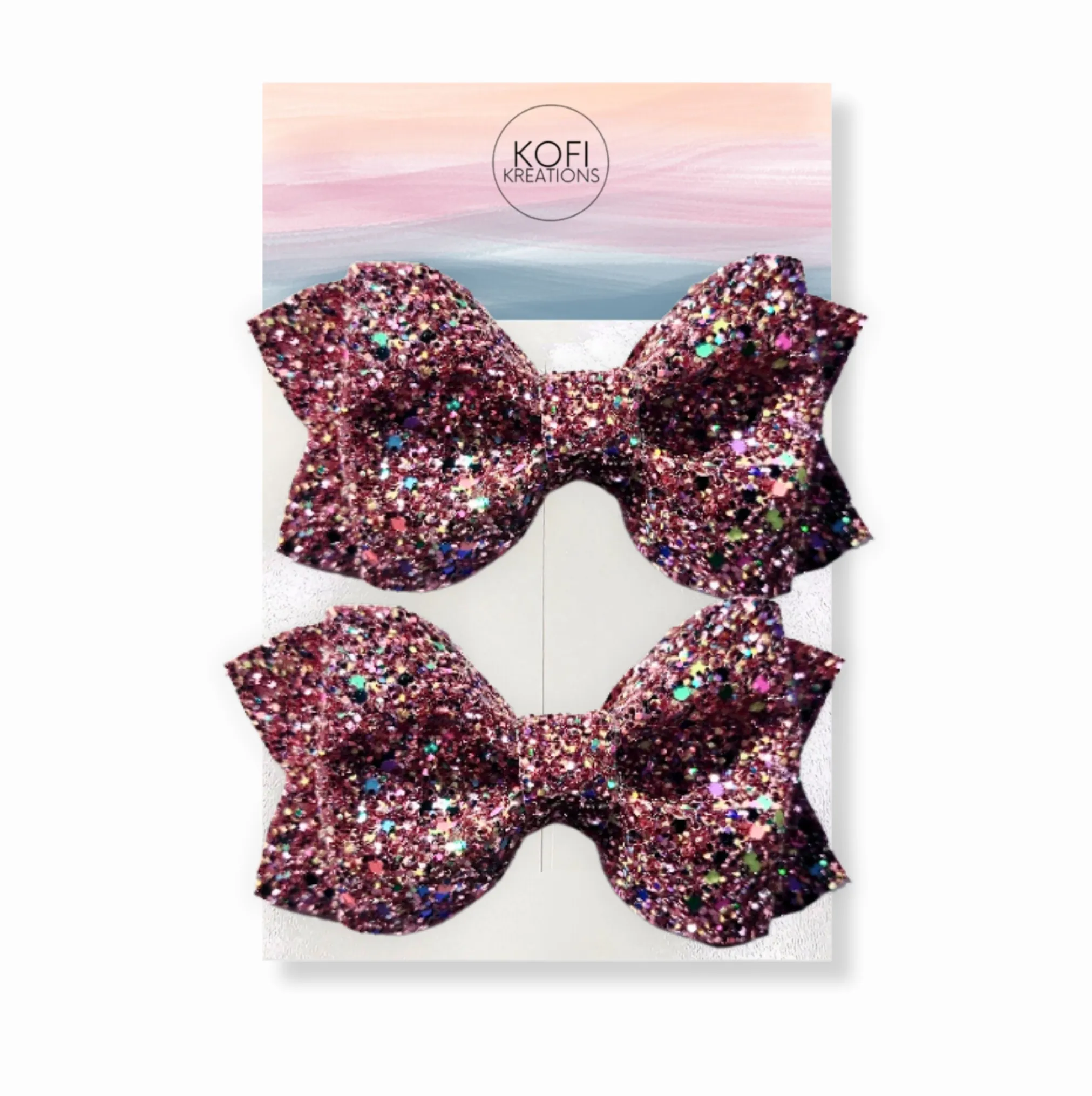 Purple Glitter Pinch Hair Bow