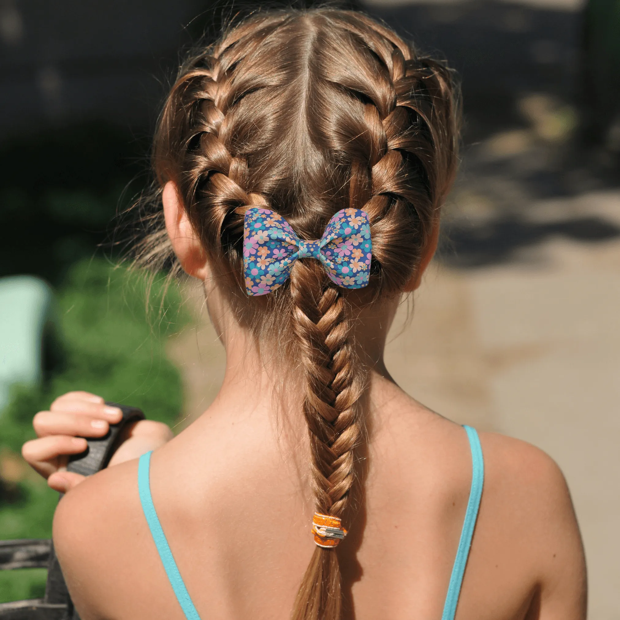 Purple Glitter Pinch Hair Bow