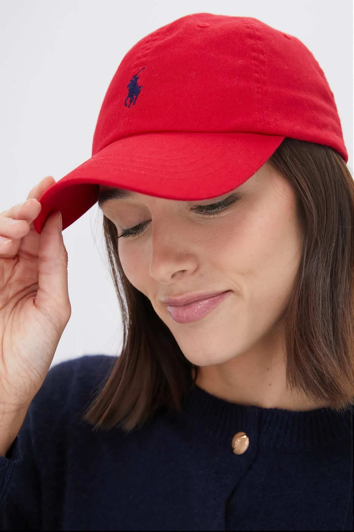 Red and Newport Navy Polo Sports Cap