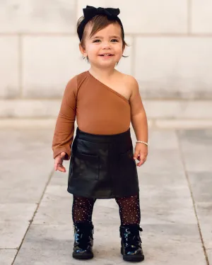 Reese One Shoulder Leotard - Dusty Cocoa