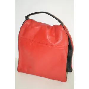Reversible Red & Black Leather Pouch Purse