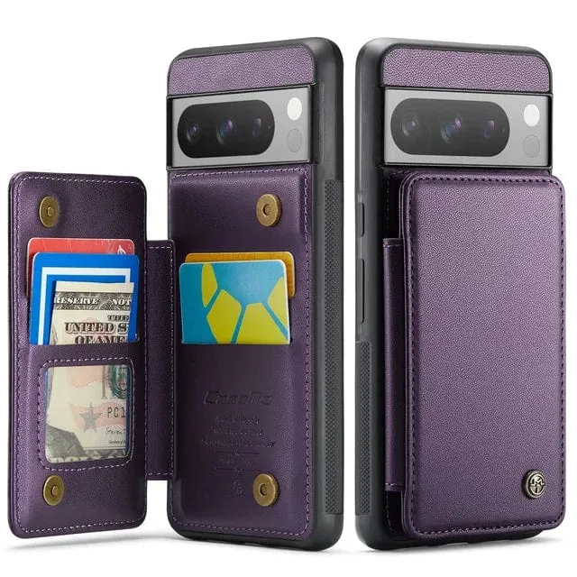 RFID Flip Leather Wallet Case For Google Pixel