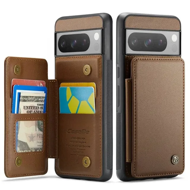 RFID Flip Leather Wallet Case For Google Pixel