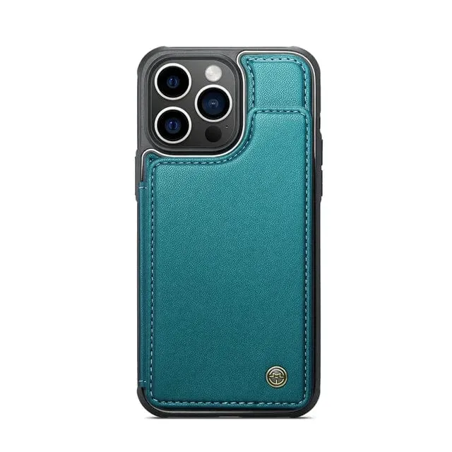 RFID Flip Leather Wallet Phone Case