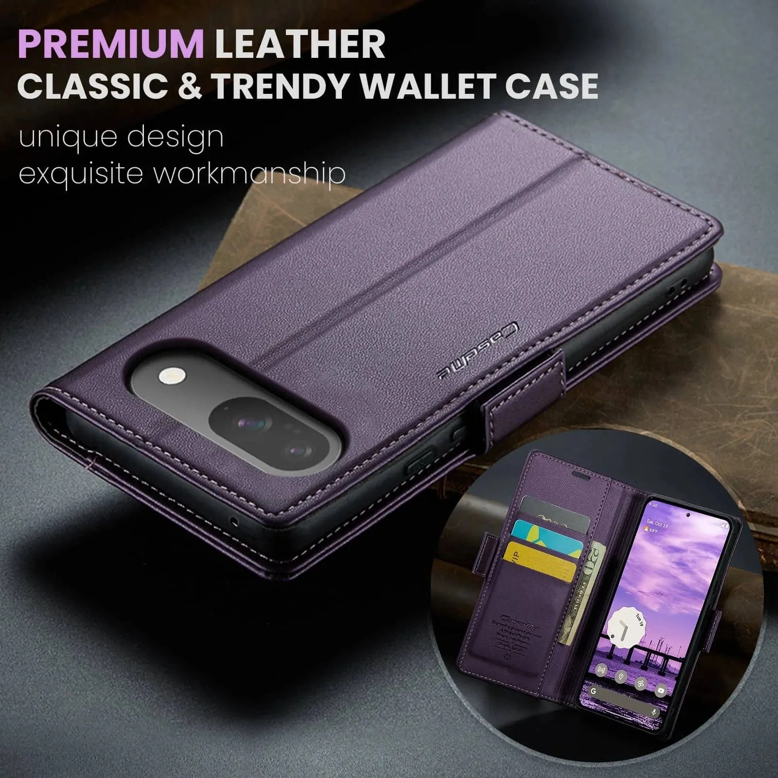 RFID Leather Card Holder Case For Google Pixel