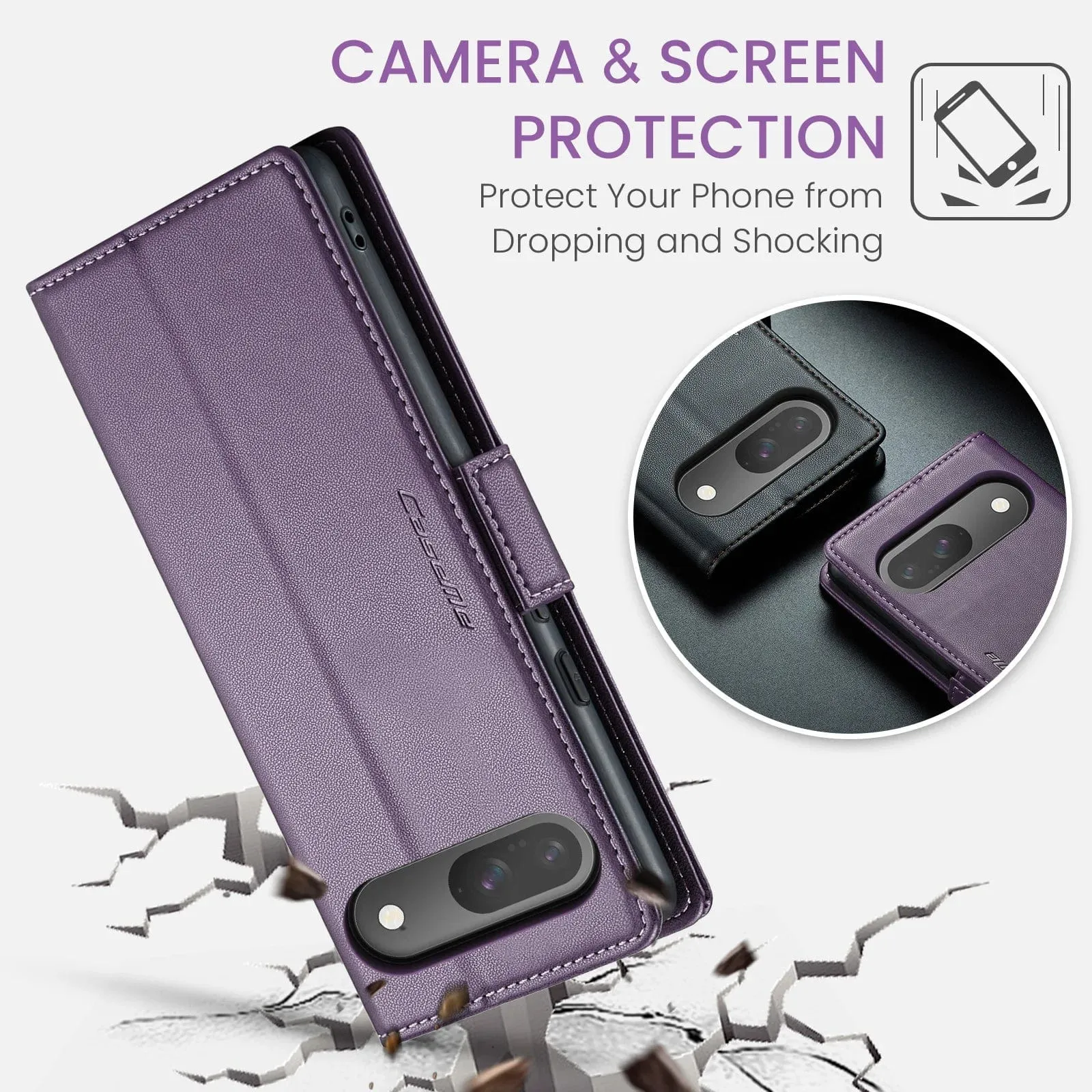 RFID Leather Card Holder Case For Google Pixel
