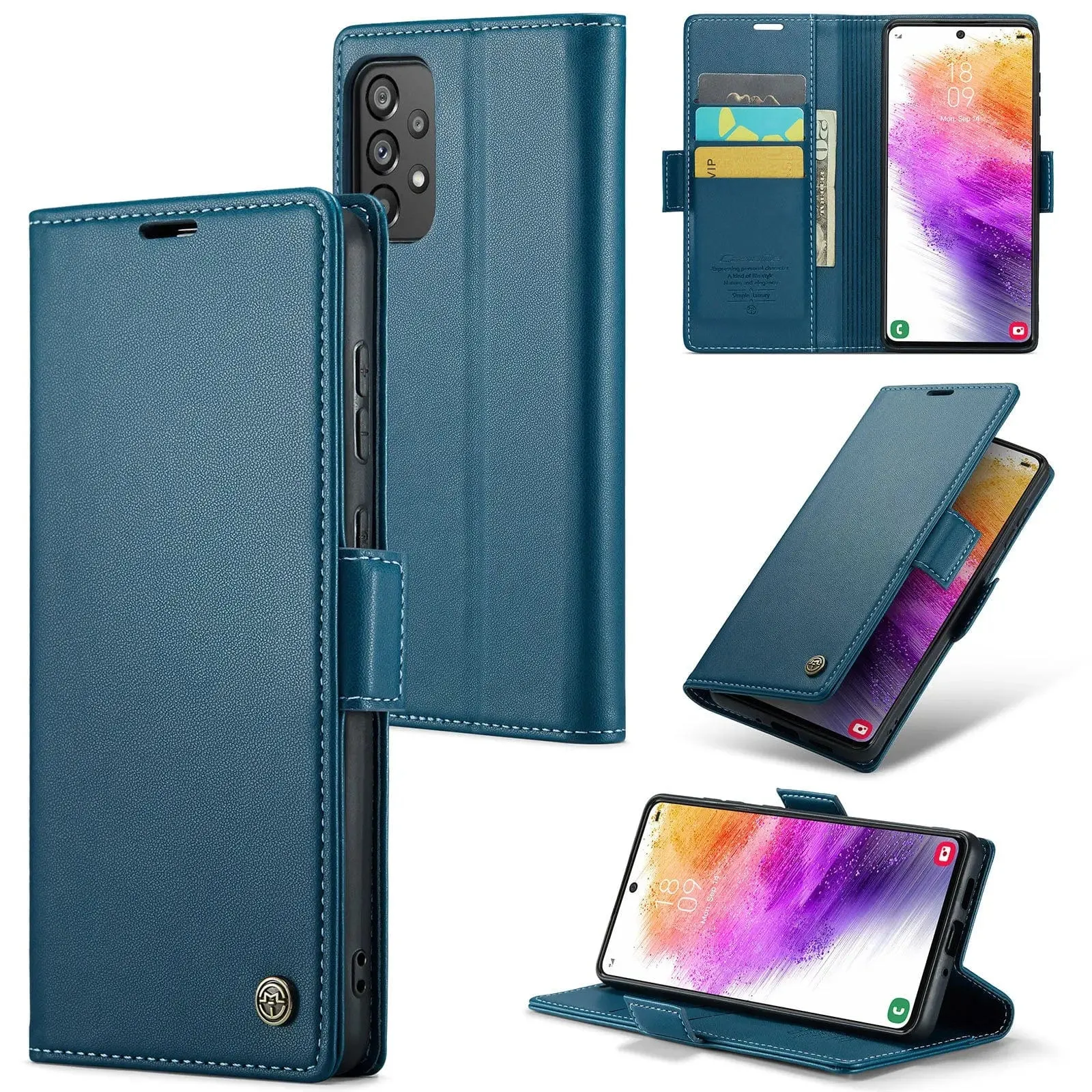 RFID Leather Card Holder Case For Samsung A Series