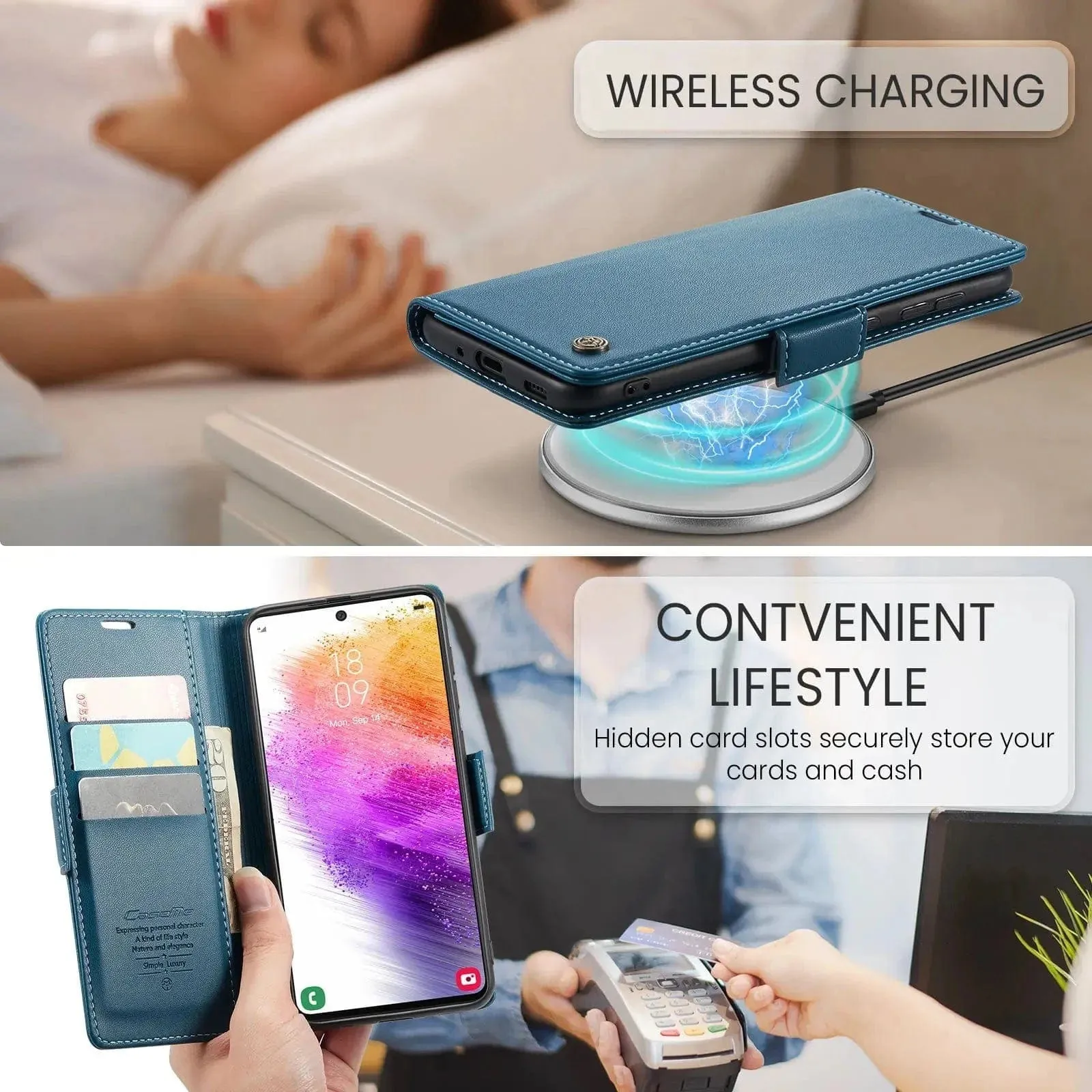 RFID Leather Card Holder Case For Samsung A Series