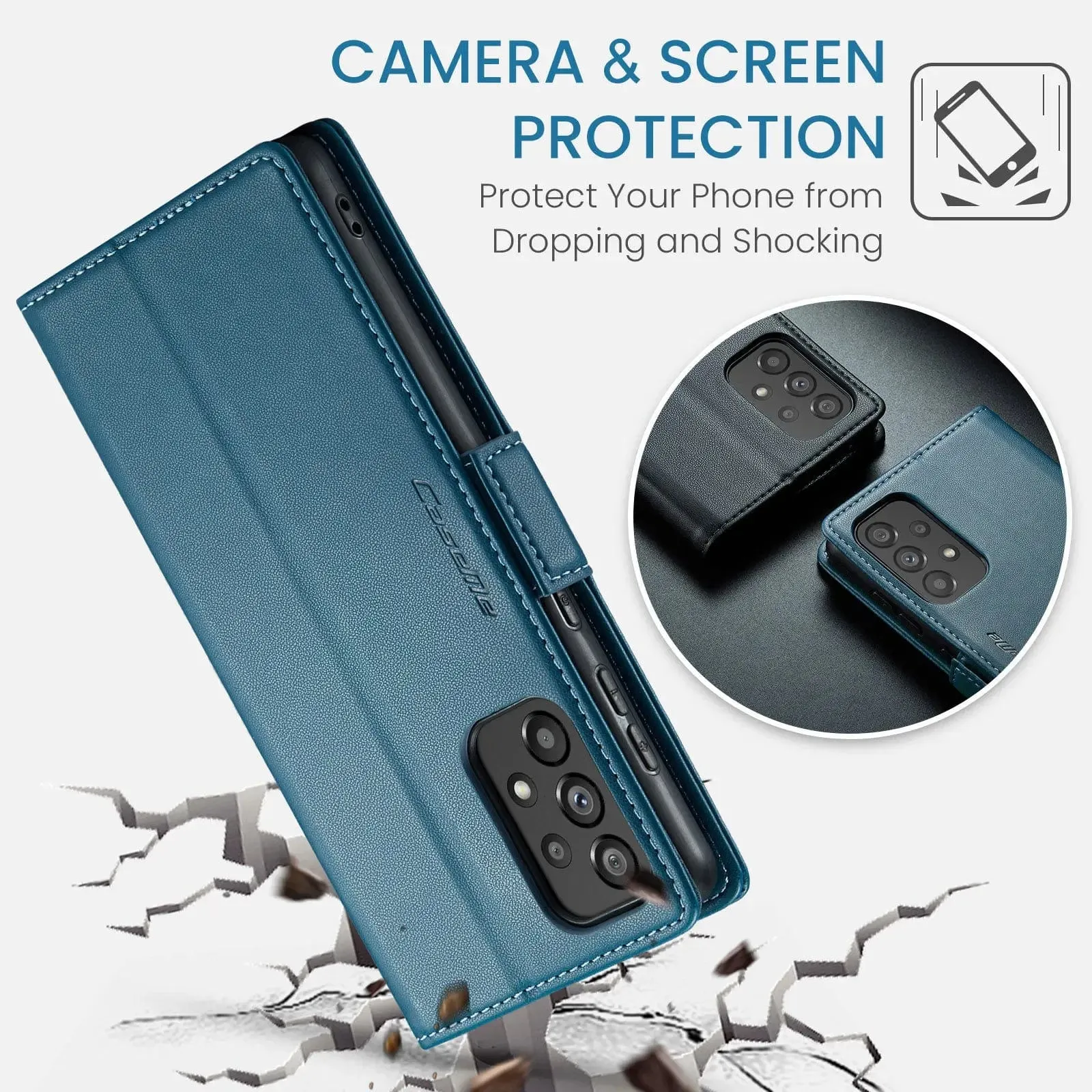 RFID Leather Card Holder Case For Samsung A Series