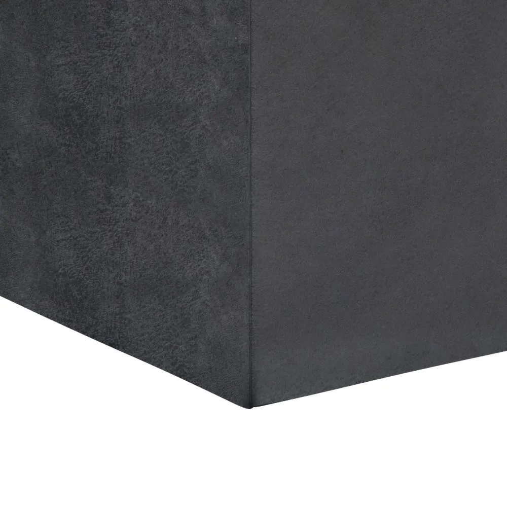 Rockwood Cube Storage Ottoman in Distressed Vegan Leather