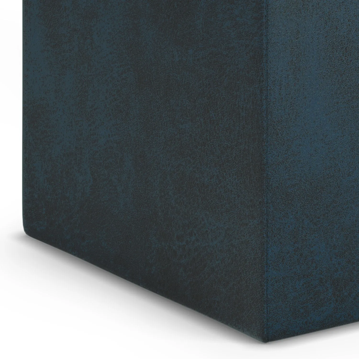 Rockwood Cube Storage Ottoman in Distressed Vegan Leather