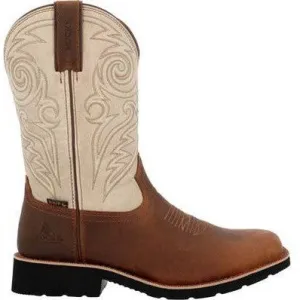 Rocky Men's Monocrepe 12" Soft Toe WP Western Classic Boot- Brown- RKW0440