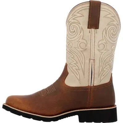 Rocky Men's Monocrepe 12" Soft Toe WP Western Classic Boot- Brown- RKW0440