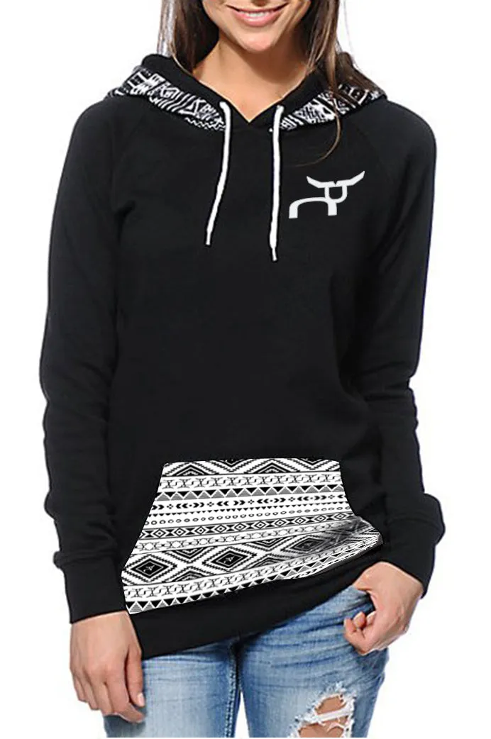 RS Chic Hoodie Long Sleeve Geometric Print