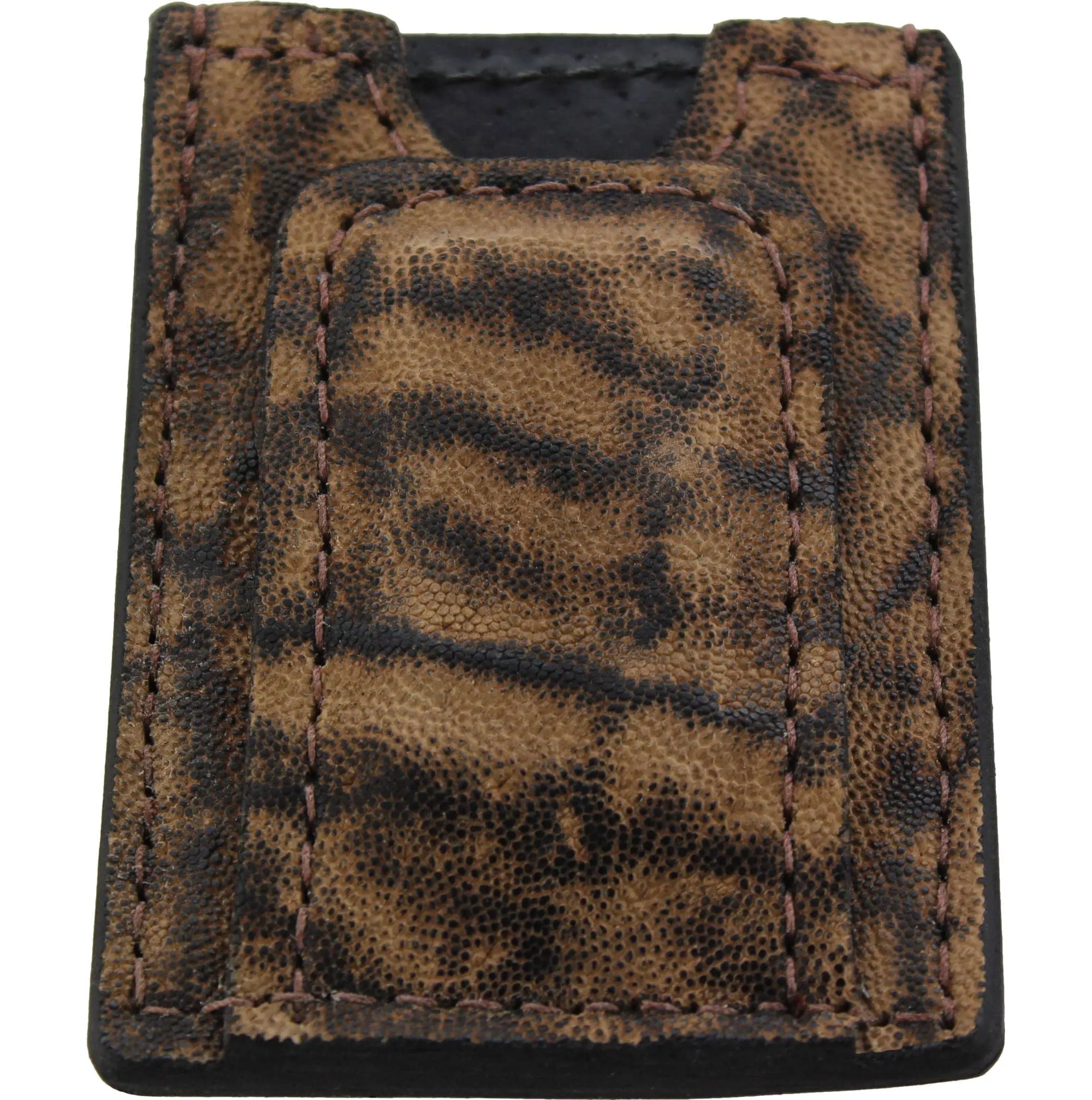 Rustic Brown Elephant Money Clip Wallet With Credit Card Slots