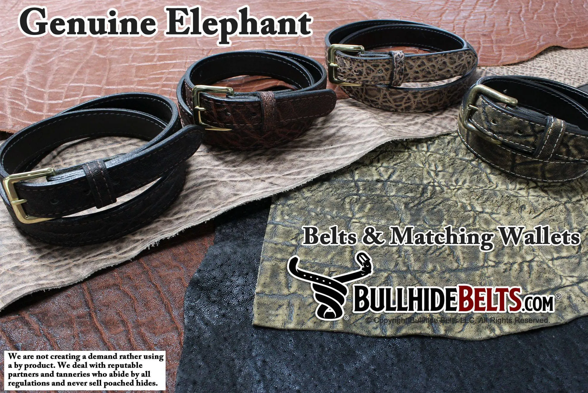 Rustic Brown Elephant Money Clip Wallet With Credit Card Slots