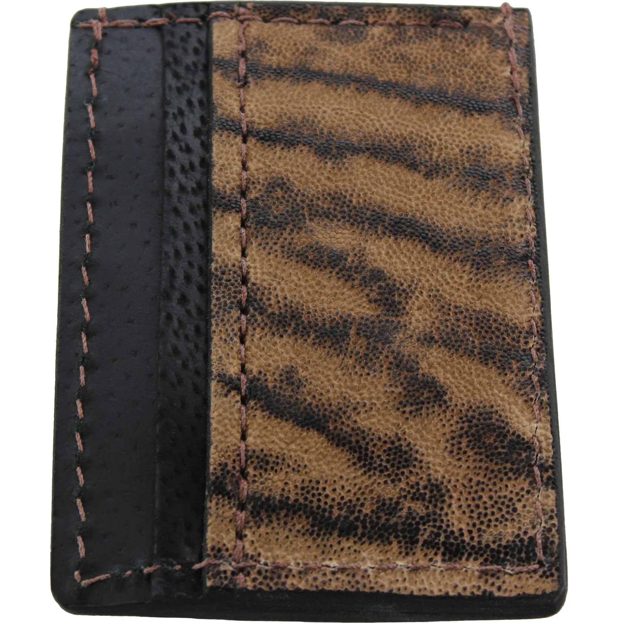 Rustic Brown Elephant Money Clip Wallet With Credit Card Slots