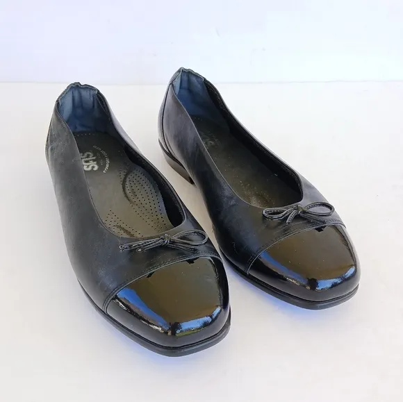 SAS Coco Cap Toe Leather Ballet Flat Size 9WW