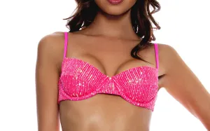 Sequins Balconette-Sequins Multi Strap Bikini