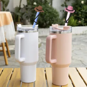 Set of Four Cowboy Hat Straw Covers for Stanley Cups