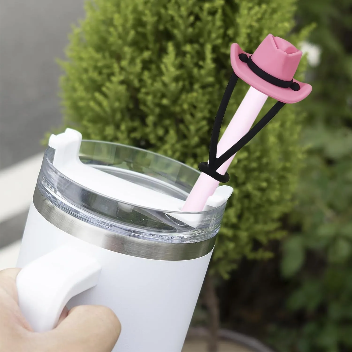 Set of Four Cowboy Hat Straw Covers for Stanley Cups
