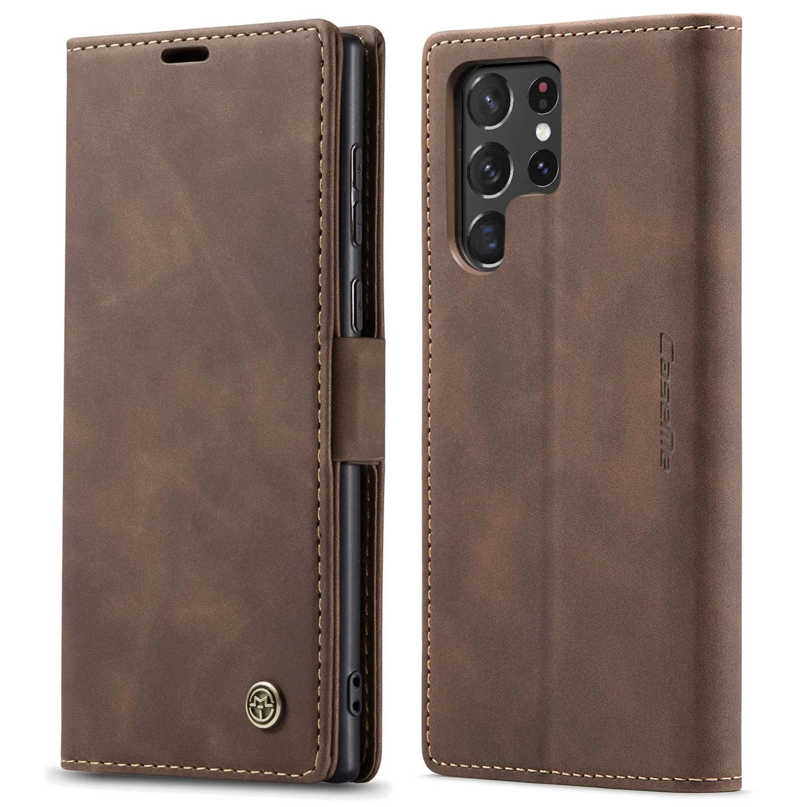 Slim Magnetic Leather Case For Samsung Galaxy