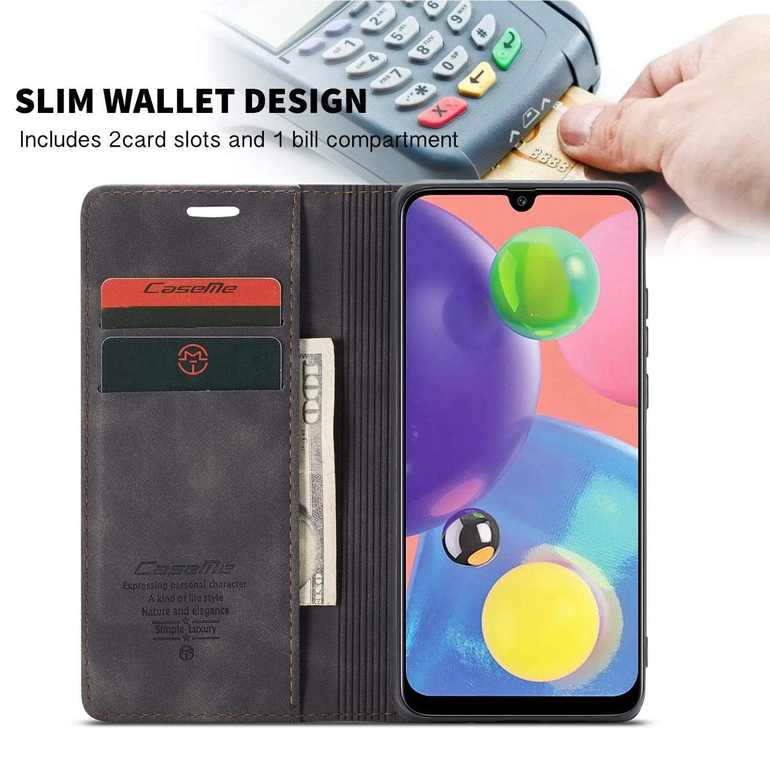 Slim Magnetic Leather Case For Samsung Galaxy