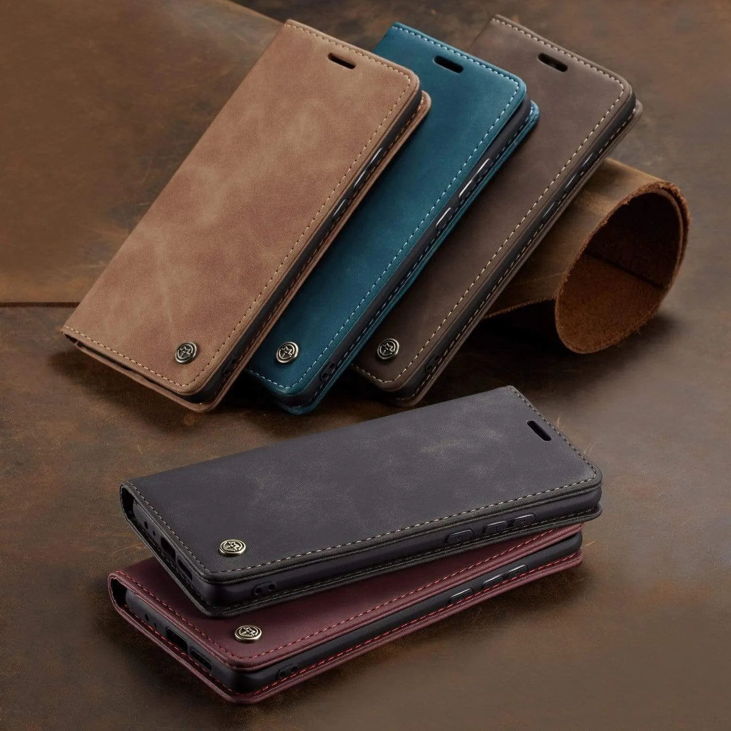 Slim Magnetic Leather Case For Samsung Galaxy