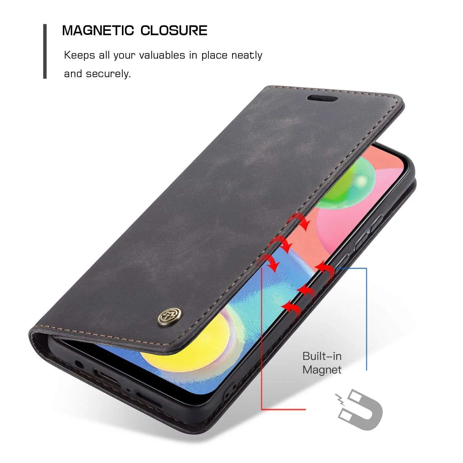 Slim Magnetic Leather Case For Samsung Galaxy