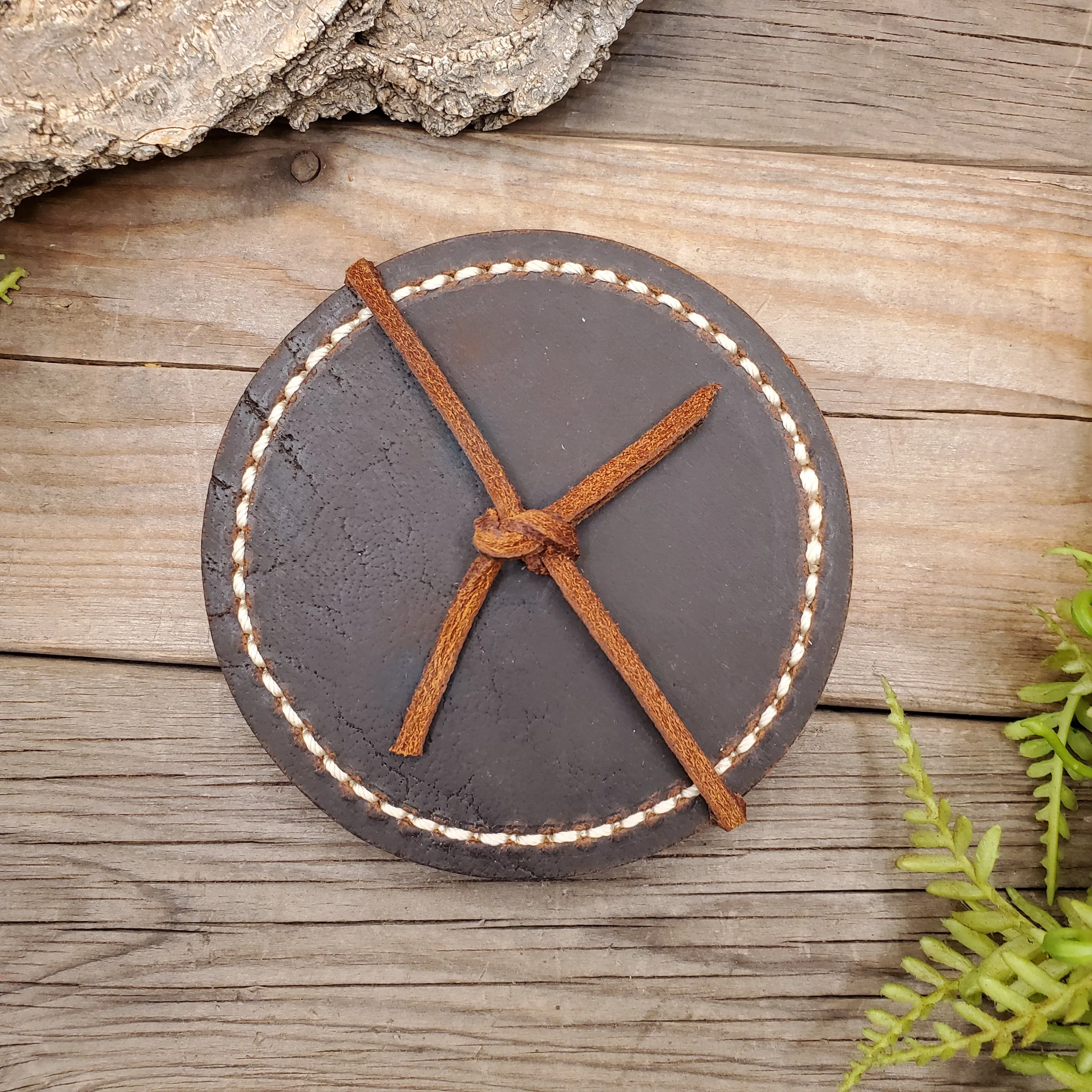 Sm. Round Latigo Leather Coasters