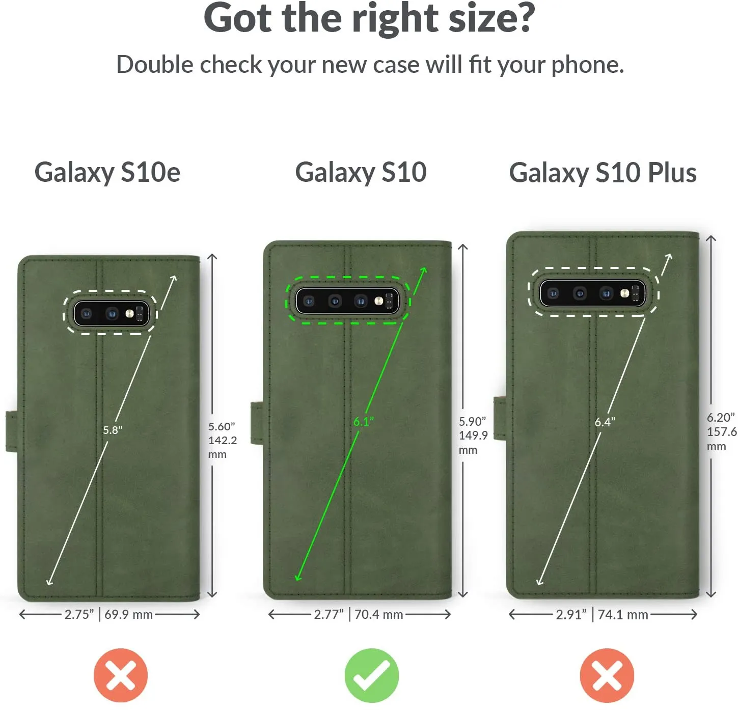 Snakehive Vintage Wallet for Samsung Galaxy S10 || Real Leather Wallet Phone Case || Genuine Leather with Viewing Stand & 3 Card Holder || Flip Folio Cover with Card Slot (Dark Green), Retails $50 