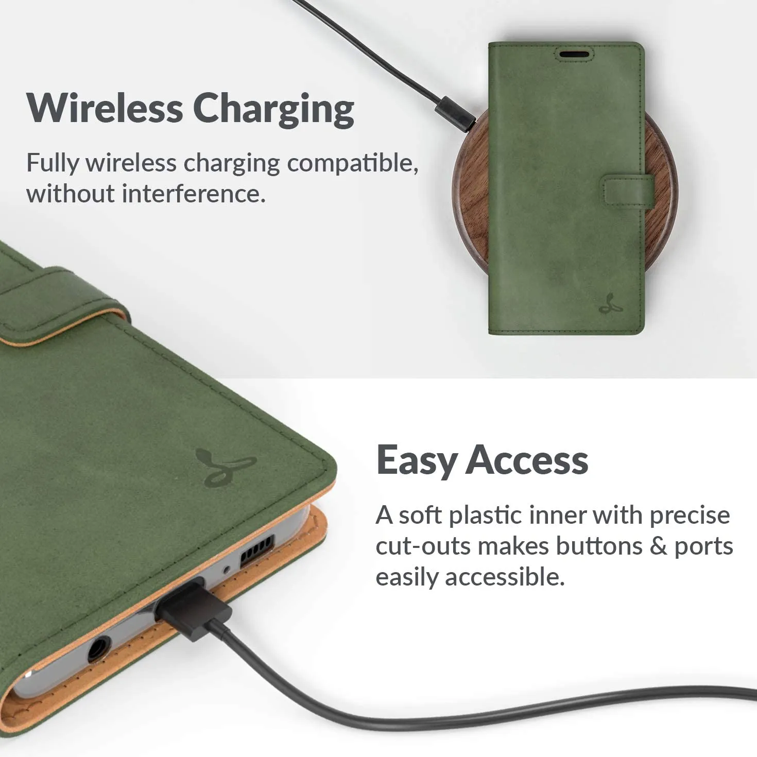 Snakehive Vintage Wallet for Samsung Galaxy S10 || Real Leather Wallet Phone Case || Genuine Leather with Viewing Stand & 3 Card Holder || Flip Folio Cover with Card Slot (Dark Green), Retails $50 
