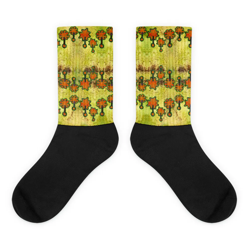 Socks (Unisex)(Grail Night Flower) RJSTH@Fabric#2 RJSTHW2021 RJS