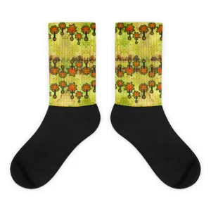 Socks (Unisex)(Grail Night Flower) RJSTH@Fabric#2 RJSTHW2021 RJS