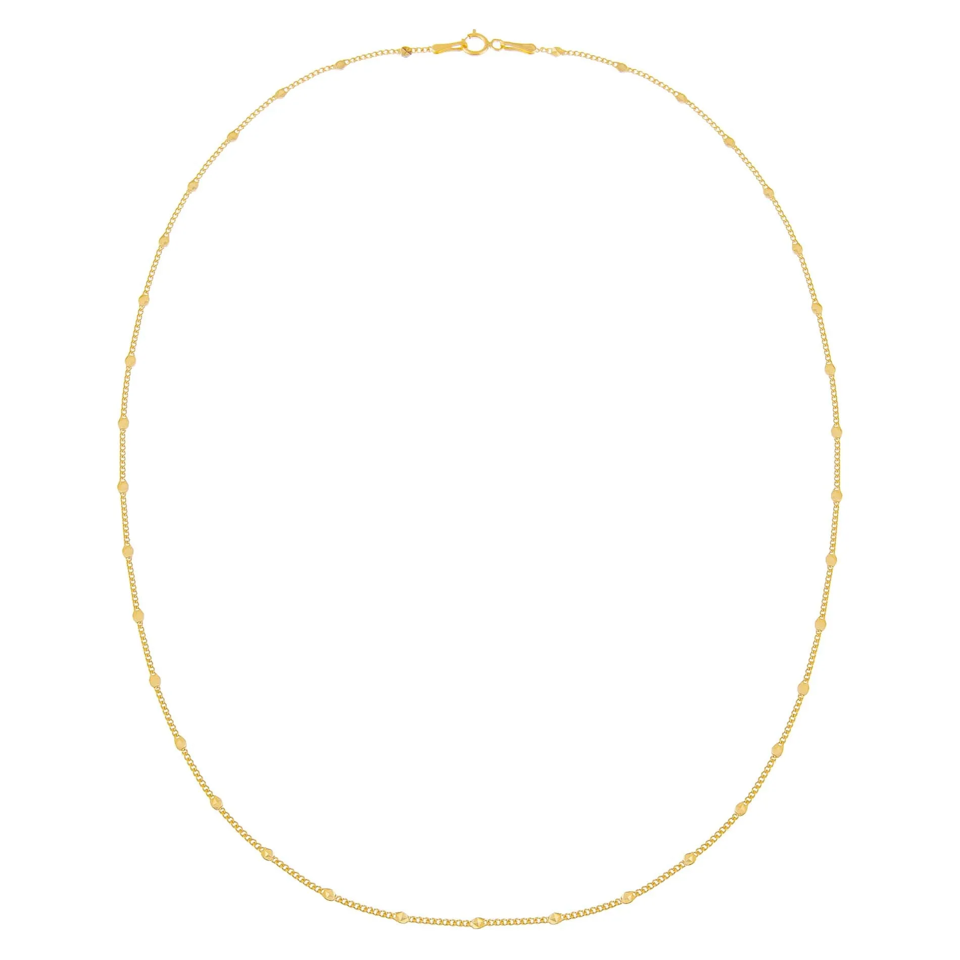 Solid Multi Disc Cuban Necklace 14K