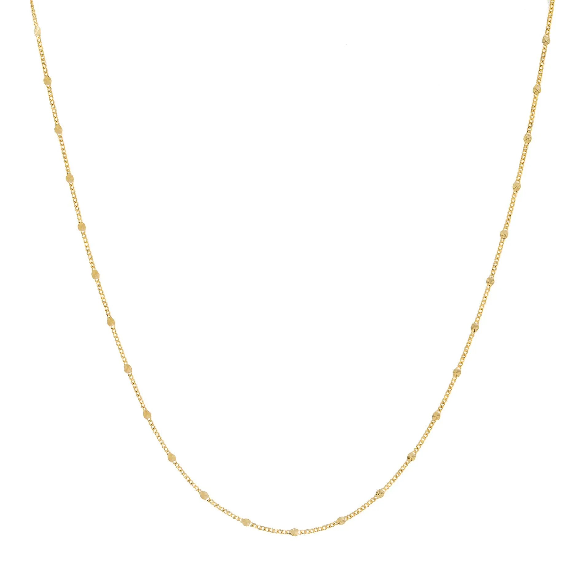 Solid Multi Disc Cuban Necklace 14K