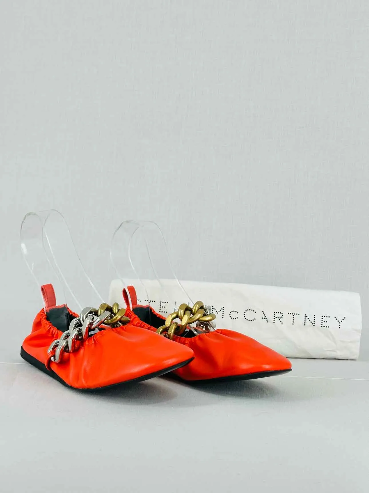 STELLA MCCARTNEY Falabella Orange Flats 37
