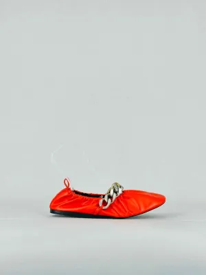 STELLA MCCARTNEY Falabella Orange Flats 37