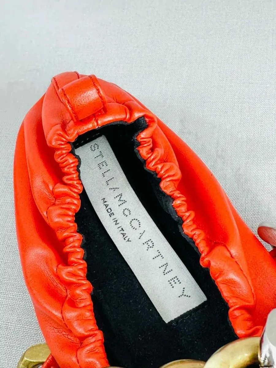 STELLA MCCARTNEY Falabella Orange Flats 37