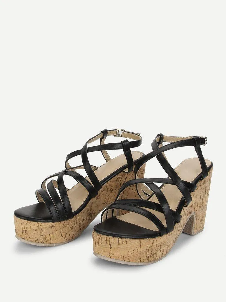 Strappy Platform Wedge Sandals
