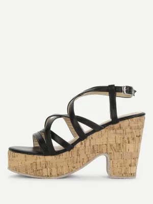 Strappy Platform Wedge Sandals