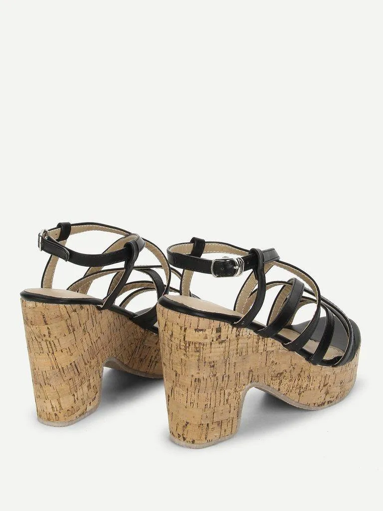 Strappy Platform Wedge Sandals