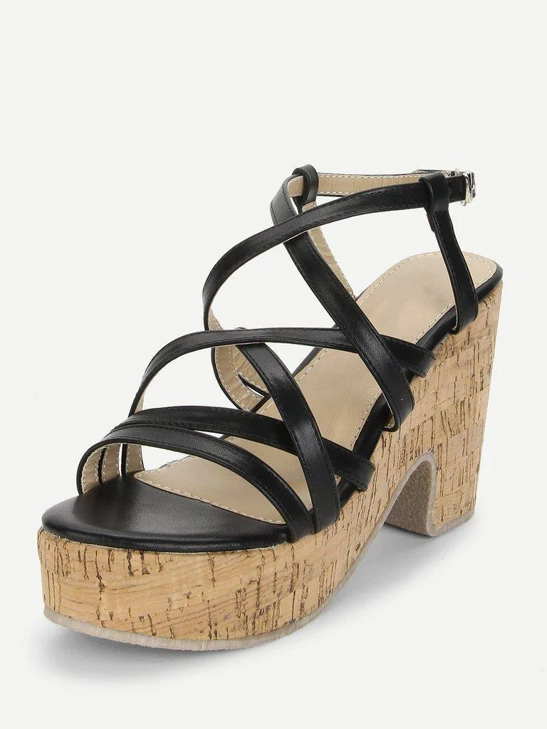 Strappy Platform Wedge Sandals