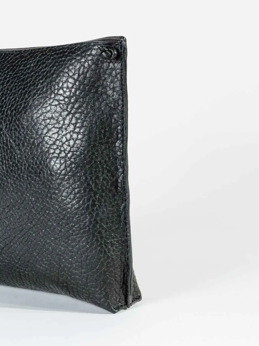strappy pouch - black grained