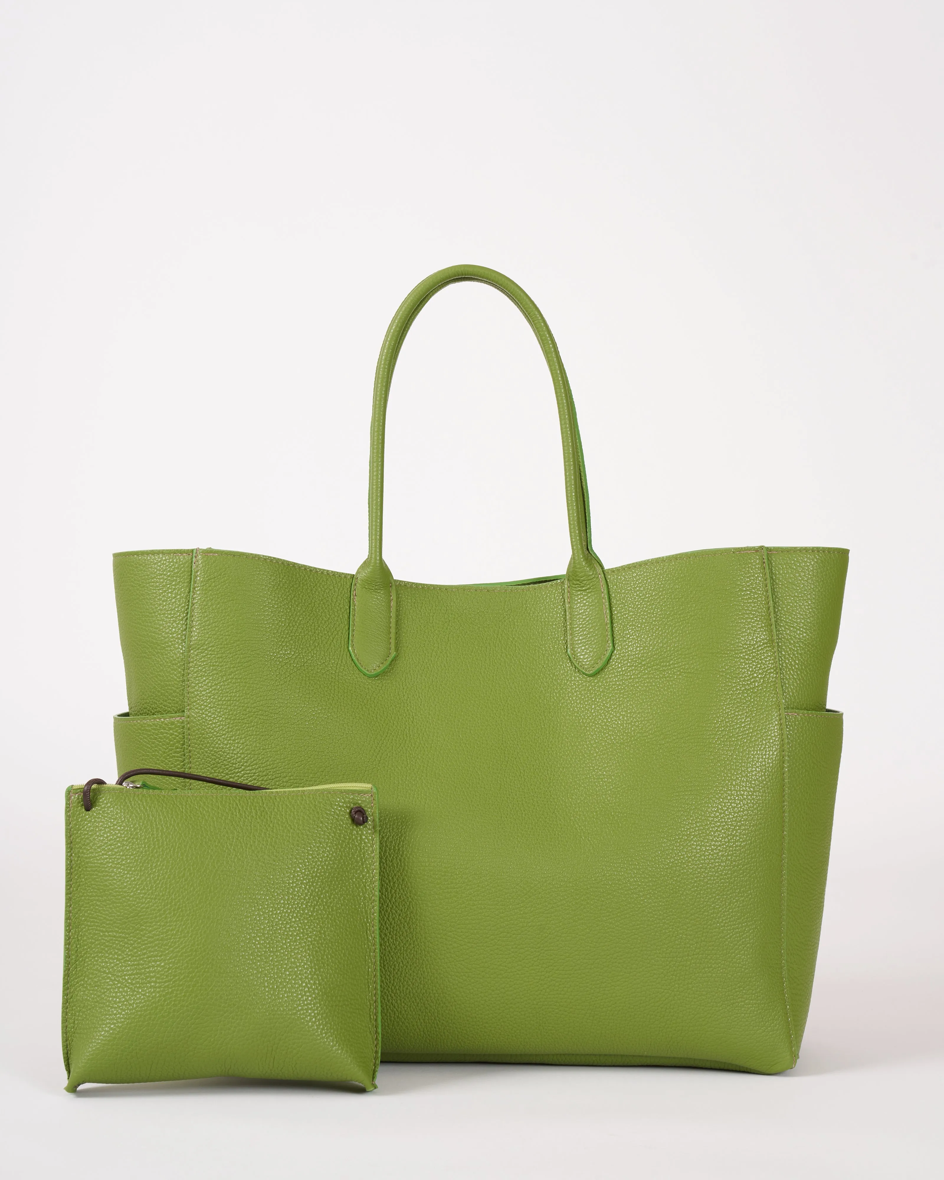 strappy pouch - leaf calf