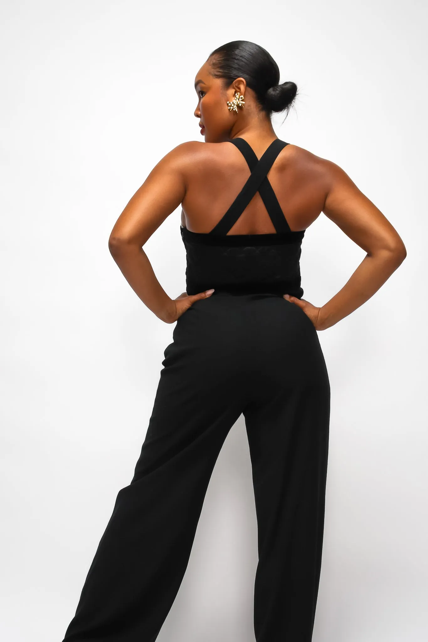 Strappy Quilted Bodice Jumpsuit