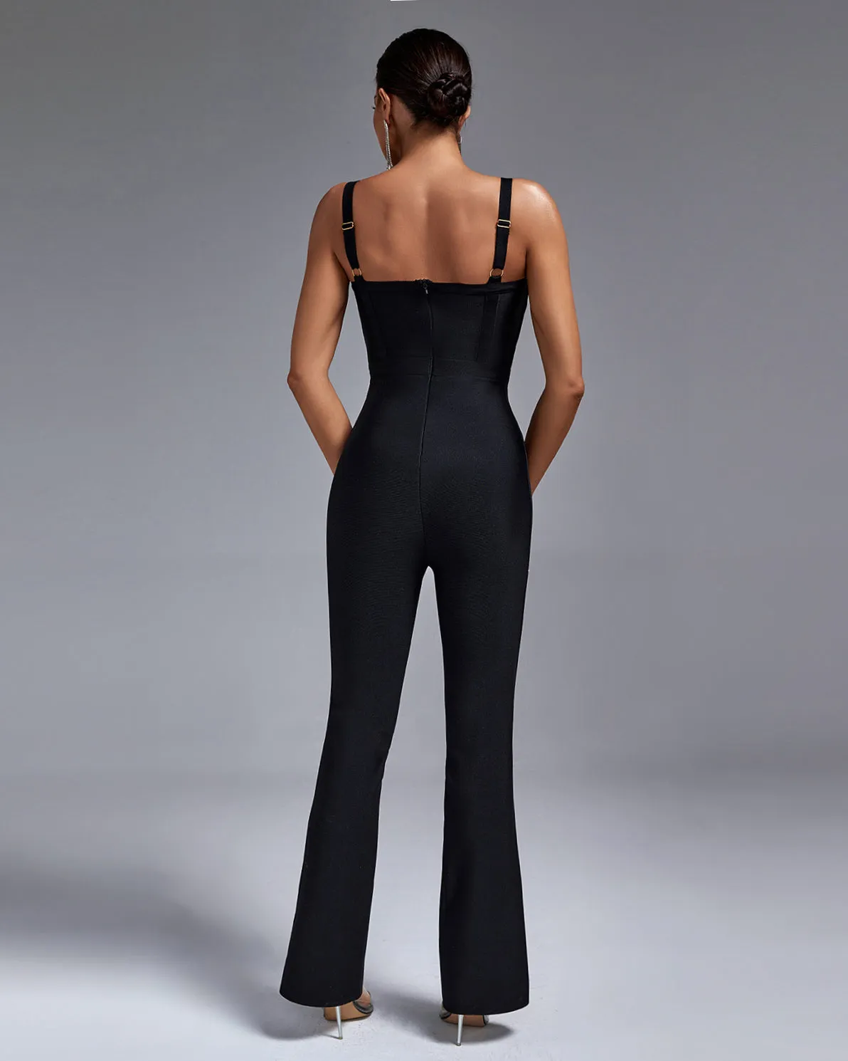 Strappy Stripe Bandage Jumpsuit