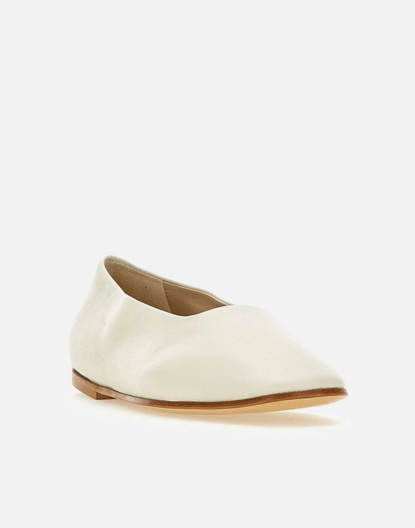 Strategia Kaliko2 White Leather Ballerinas