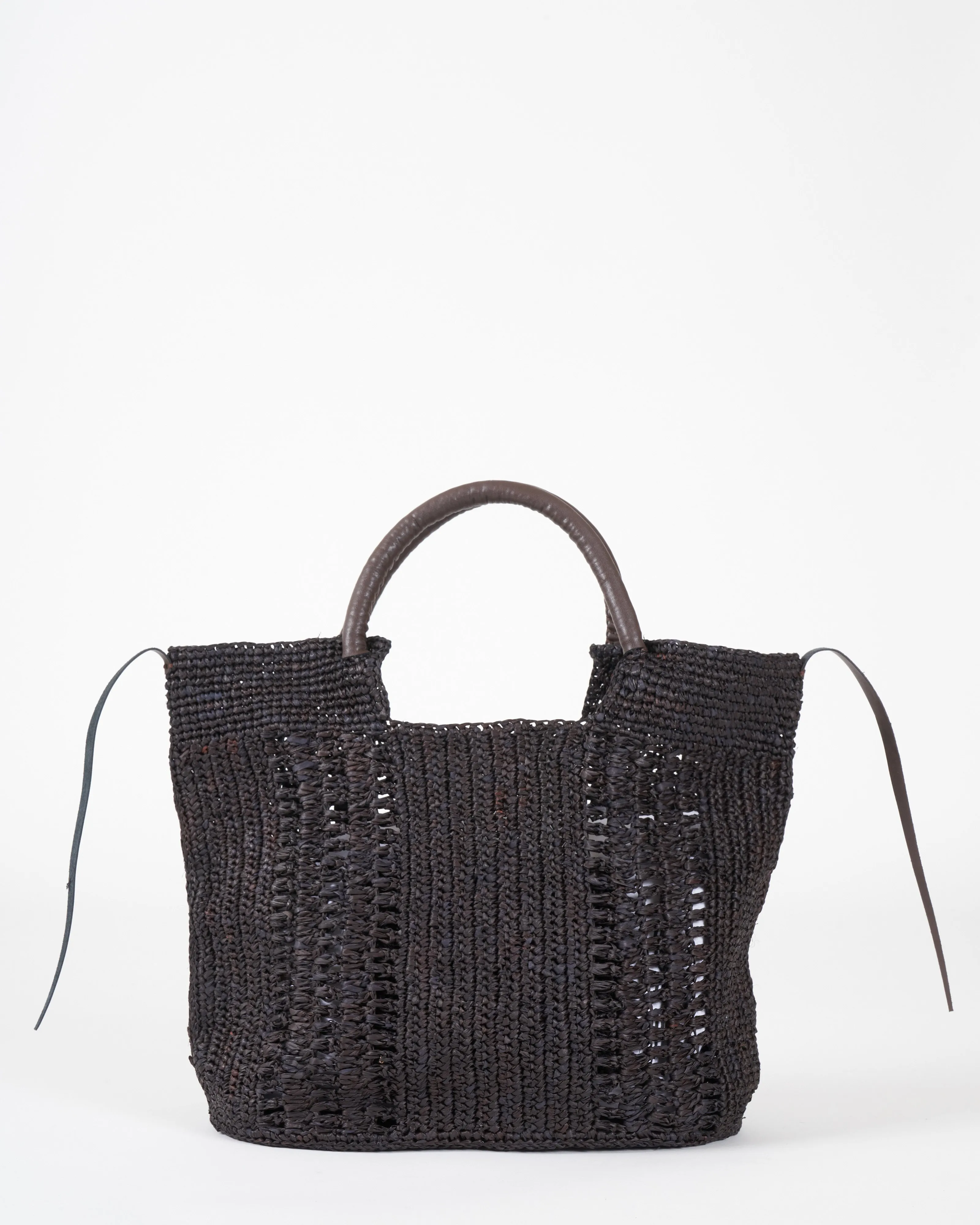 tampico pm woven tote - marron
