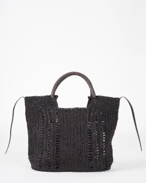tampico pm woven tote - marron